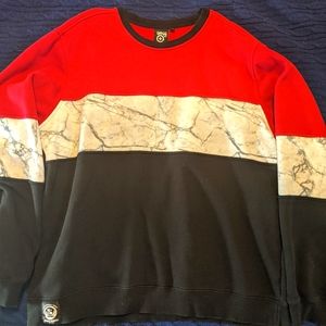 LRG sweatshirt red, marble, black clean XL